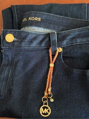 Michael Kors Dark Blue Skinny Jeans with Gold Logo Interior